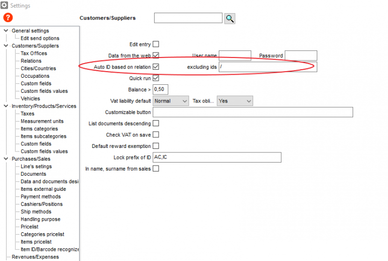 Automatic Code/ID creation of customers/suppliers/contacts - SBZ Systems